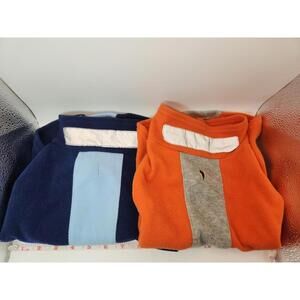 Lot of 2-Dog Fleece Vest Sweater Medium W/Reflective Stripe Hook & Loop Closure